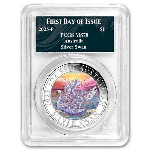 2025 AUS 1オンス シルバースワンカラー MS-70 PCGS (FDI、スワンレーベル)- 75,625円