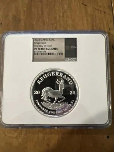 2024年 アフリカ 2オンス シルバー クルーガーランド プルーフ NGC PF70UC FDI アフリカ ミントラベル-
