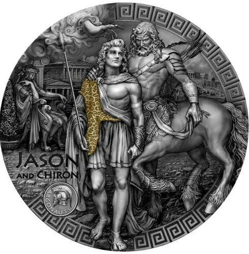 ジェイソンとカイロン アルゴノーツ シルバー 2022 2オンス ニウエ超高リリーフ-