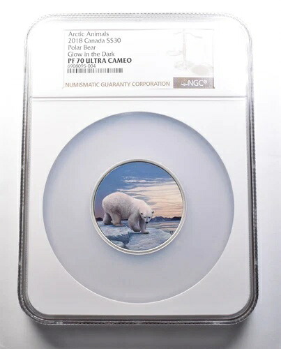 2018年 カナダ 30ドル銀貨 北極動物 ホッキョクグマ PF70 UCAM NGC *7298