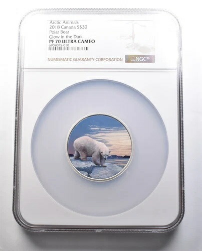 2018年 カナダ 30ドル銀貨 北極動物 ホッキョクグマ PF70 UCAM NGC *7293