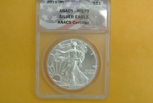 2016年 (P) $1 シルバーイーグル ANACS MS70 フィラデルフィア造幣局発行 - レアラベル