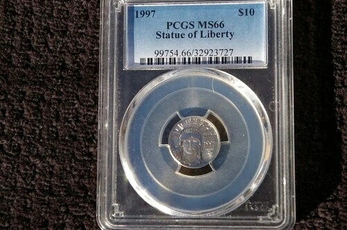 1997年 自由の女神像 10ドル PCGS MS 66 ブリリアントプラチナコレクターズコイン