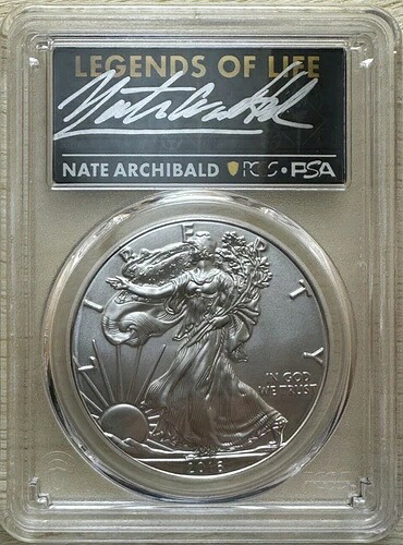 2016-(S) $1 シルバー イーグル レジェンド オブ ライフ ネイト アーチボルド PCGS MS70 10 枚中 1 枚!