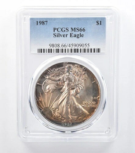 1987年 アメリカンシルバーイーグル MS66 PCGS 美しいトーン *7742