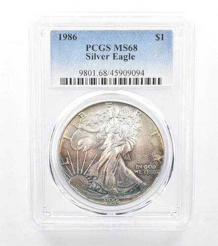 1986 アメリカンシルバーイーグル MS68 PCGS ロアハーフトーン *7726-