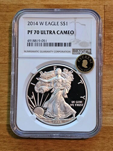 2014-W プルーフ 1ドル アメリカン シルバー イーグル NGC PF70UC ブラウンラベル エベレスト セレクションズ