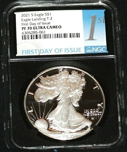 2021 S プルーフ シルバーイーグル NGC PF70 ウルトラカメオ発行初回FDIタイプ2- 61,710円