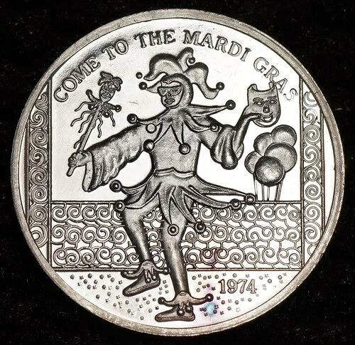 1974 マルディグラ ジョーカー ヘスパー 1971 カーニバル 1oz 999 FINE シルバー ラウンド C6021