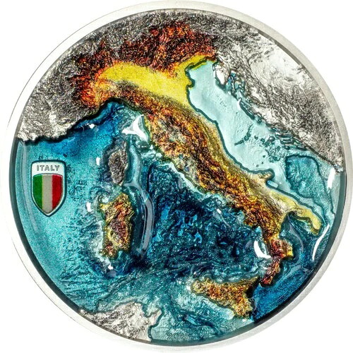 2025年 クック諸島 イタリア共和国 2オンス 銀製カラープルーフコイン
