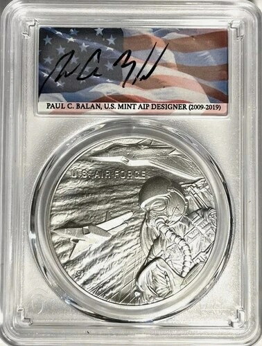 2022 S シルバーメダル PCGS 1オンス アメリカ空軍 MS70 - COA - BALAN FDOI - 商品番号 NAG