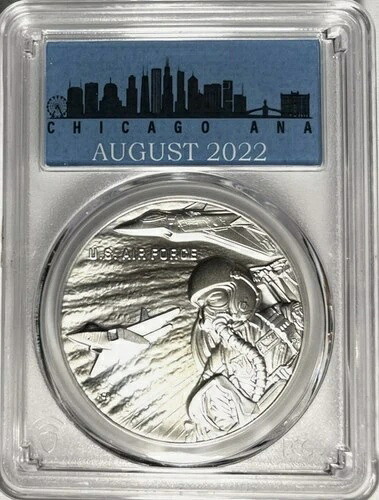 2022 S シルバーメダル PCGS 1QZ COA付き POP 20 バランスデザイン 米空軍 FDI # NIN