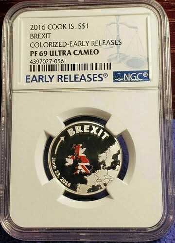 2016年クック諸島ブレグジット .999 銀貨 PCGS PR69｜WORLD RESOURCE【QUEEN店】