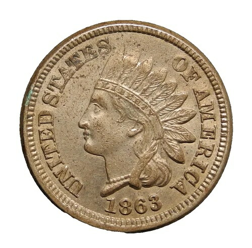1863年インディアンヘッドペニー1セント1Cは手に持った方が美しいecoinsales 40,755円
