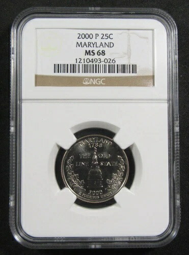 2000-P 25セント メリーランド NGC MS68。非常に高いグレード！ (325096)