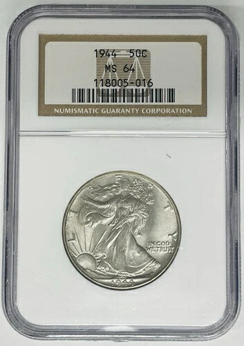 1944年ウォーキング・リバティ・ハーフダラー NGC MS 64