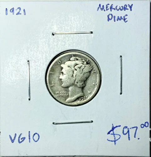 1921年 アメリカ合衆国 マーキュリーダイムセント 10セント
