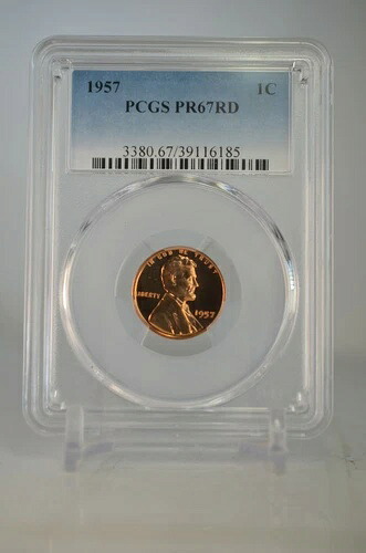 PR67RD 1957年 レッドリンカーン ウィートペニー PCGS グレード 1セント プルーフ UNC 希少コイン PR 67 RD