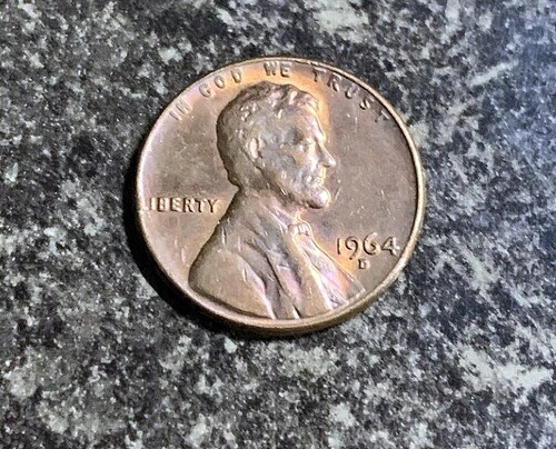 1964年 D リンカーン ペニー 縁に「L」、縁に「In God We Trust」エラー 良好 40,755円