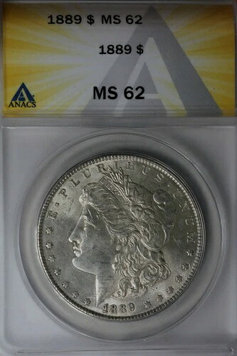 1889年 ANACS MS 62 モーガンシルバードル ミスリバティヘッドドル $1-