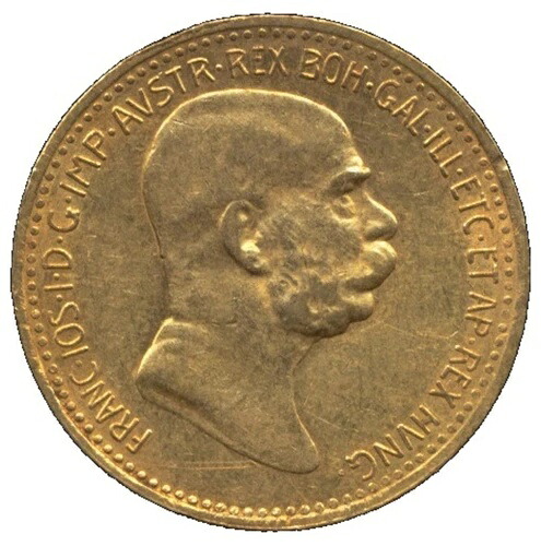 10コロナ/10クラウン オーストリア＝ハンガリー帝国 金貨 フランツ・ヨーゼフ1世 1908年 D0594-