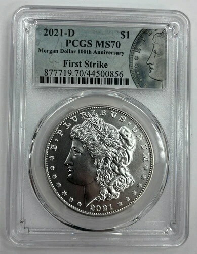 2021-D モルガン・ダラー 100周年記念 PCGS MS 70 ファーストストライク 26.69g 999 シルバー｜WORLD RESOURCE【QUEEN店】
