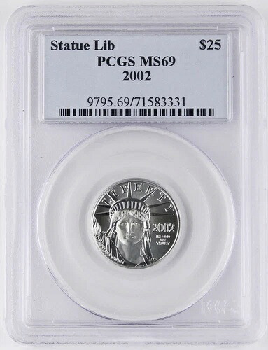 2002年 25ドル 1/4オンス 9995 プラチナ アメリカンイーグル ジェム BU PCGS MS69｜WORLD RESOURCE【QUEEN店】