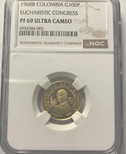 1968B コロンビア G100P 聖体拝領会議 PF69 UCameo ゴールド｜WORLD RESOURCE【QUEEN店】