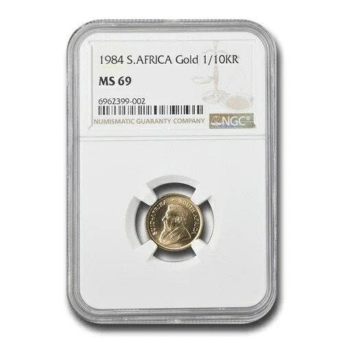 1984年 南アフリカ 1/10オンス クルーガーランド金貨 MS-69 NGC｜WORLD RESOURCE【QUEEN店】