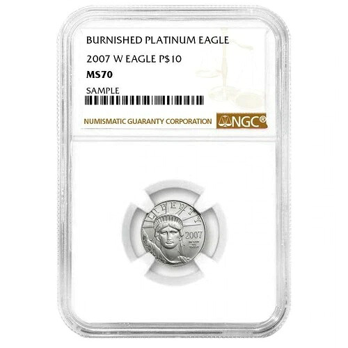 2007-W バーニッシュ仕上げ 10ドル アメリカン プラチナ イーグル 1/10オンス NGC MS70 ブラウンラベル