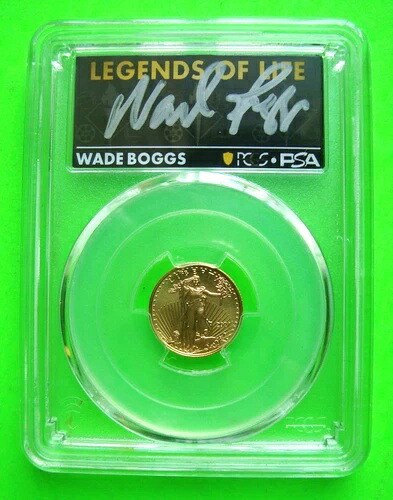 ウェイド・ボッグス直筆サイン入り 2021年 5ドル ゴールドイーグル - PCGS MS70 - PSA & PCGS ダブル証明書｜WORLD RESOURCE【QUEEN店】