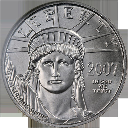 2007年プラチナアメリカンイーグル25ドルNGC MS70アーリーリリースブルーラベル