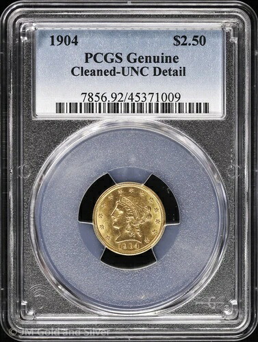 1904年 2.50ドル ゴールド リバティ ヘッドクォーターイーグル PCGS 純正 UNC 詳細 未使用｜WORLD RESOURCE【QUEEN店】