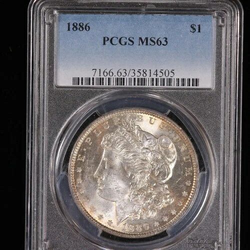 BU 1886 モーガン シルバー 1ドル PCGS MS63 認定 未流通 美品 40,755円