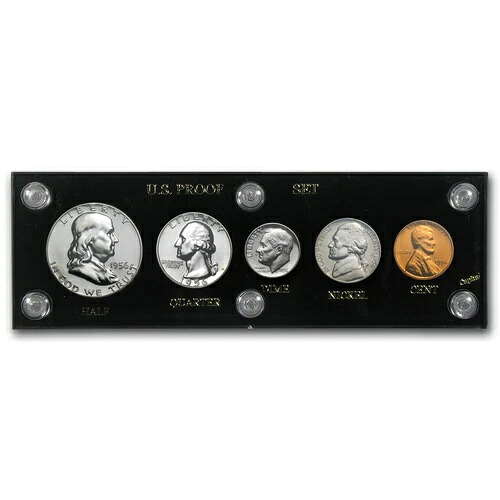 1956年米国プルーフセット（ハードプラスチックホルダー）