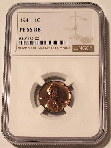 1941年リンカーン・ウィート・セント PF65 RB NGC ロープルーフ 鋳造枚数