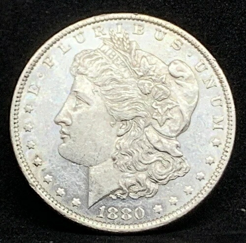 1880-O AU+++ PL プルーフ モルガン銀貨と同等、日付が不明瞭！値下げしました！