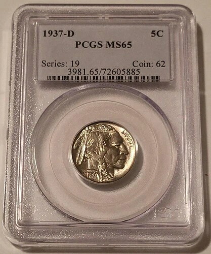 1937年 D バッファローニッケル MS65 PCGS