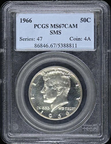 1966年 50セント SMS ケネディ ハーフダラー - タイプ2 シルバークラッド PCGS SP67CAM