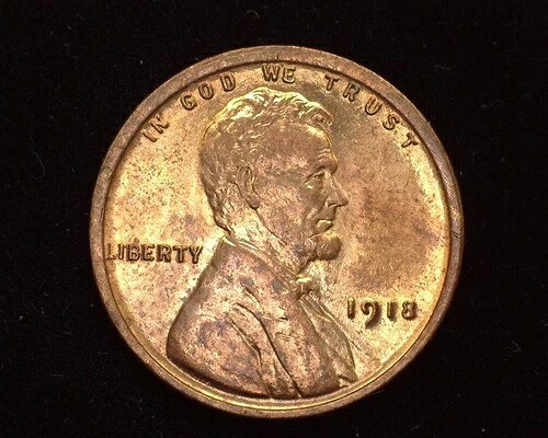 HS&C: 1918年リンカーン・ウィート・セント BUレッド - 米国コイン