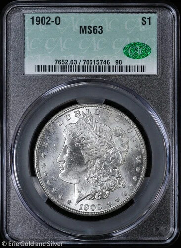 1902-O 1ドル モルガン銀貨 CAC MS 63 | 未流通 UNC