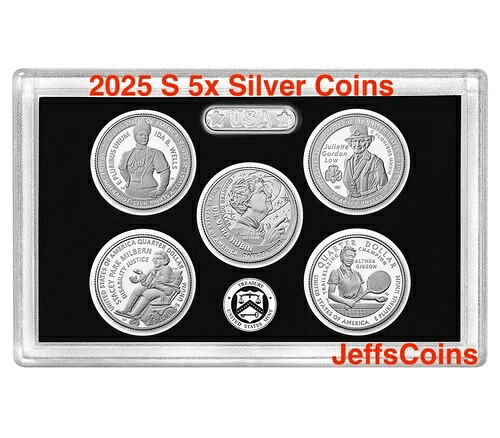 2025 S シルバー クォーター プルーフセット ウェルズ ロー ルビン ミルバーン ギブソン 箱なし COA 5