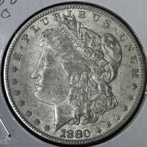 1880-O モルガン銀貨 AU E371 TDEC