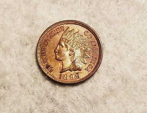 1899年 インディアンヘッドセントリストなし 再開日付き-