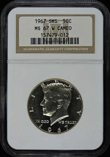 1967年 SMS ケネディ ハーフダラー 50セント NGC MS67CAM