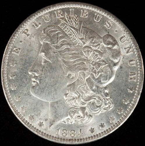 1884-O モルガン銀貨 ゴージャスミントラスター BU MS+++
