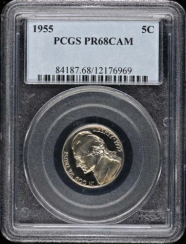 1955年 5C ジェファーソンニッケル PCGS PR68CAM