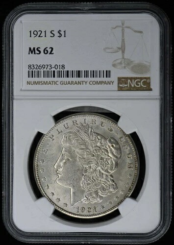 1921年-S モーガンドル S $1 NGC MS62-