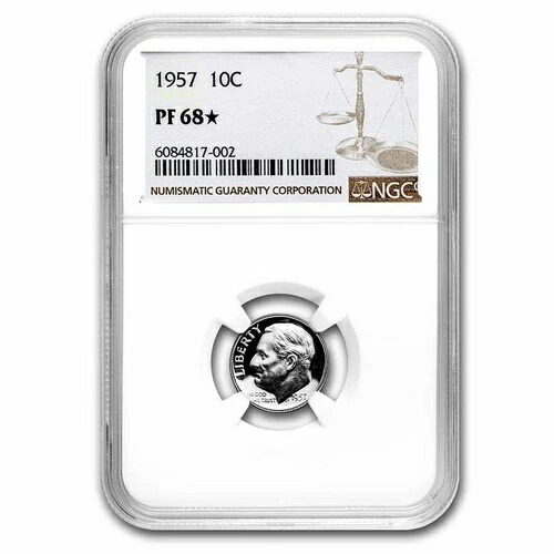 1957年 ルーズベルトダイム PF-68 * NGC-