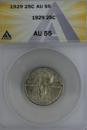 1929年 0.25 ANACS AU 55 自由の女神立像クォーター 自由の女神立像 25セント-